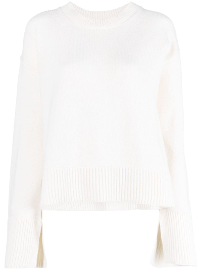 P.a.r.o.s.h Slit-sleeve Wool Jumper In White