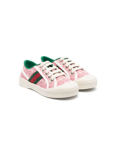 Gucci Kids' Gg 1977 Tennis Trainers In Pink