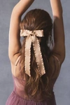Urban Outfitters Lettuce-edge Hair Bow Barrette In Taupe