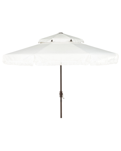 Safavieh Milan Fringe 9ft Double Top Crank Umbrella