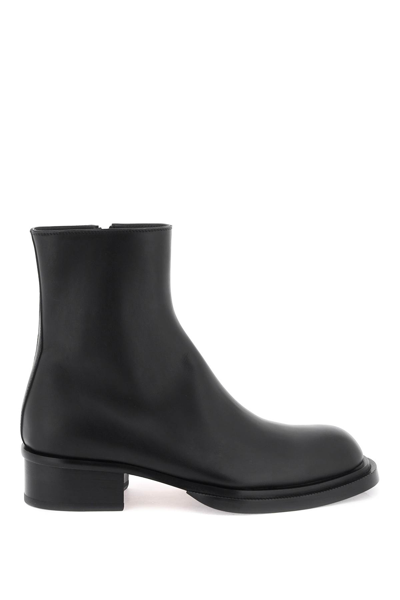 Alexander Mcqueen Black Cuban Stack Ankle Boots