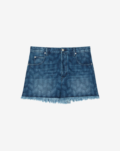 Isabel Marant Étoile Lesia Cotton Shorts In Blue