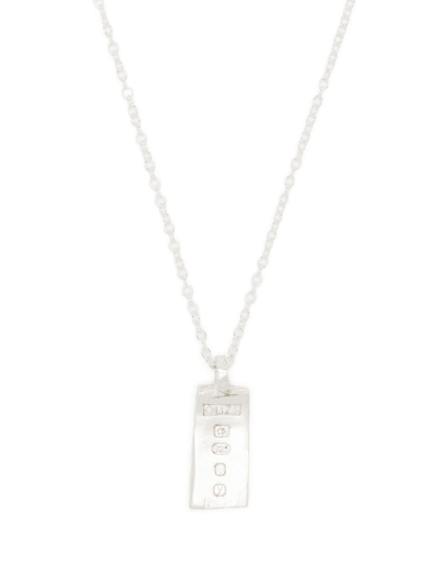 The Ouze Hallmarked Ingot Necklace In Silver