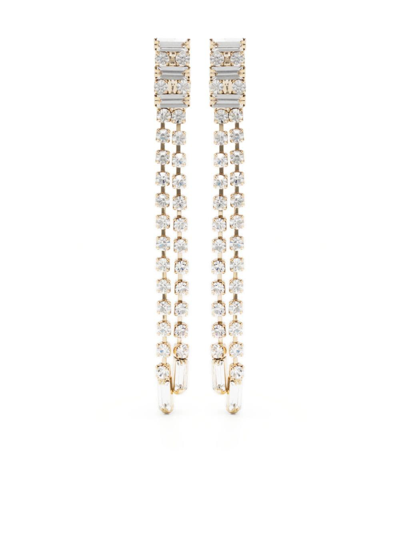 Rosantica Crystal-embellished Long Drop Earrings In Gold