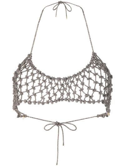 Rosantica Nodi Crystal-embellished Bra In Silver