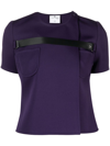 COURRÈGES STRAP-DETAIL SHORT-SLEEVE BLOUSE