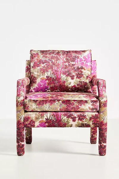 Anthropologie Velvet Delaney Chair In Purple