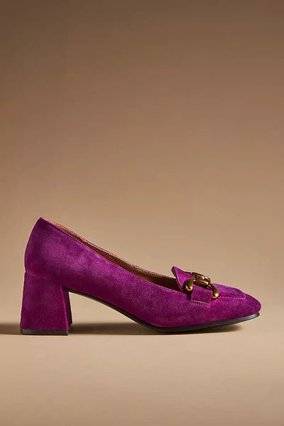 Bibi Lou Valencia Patent Leather Heels In Purple