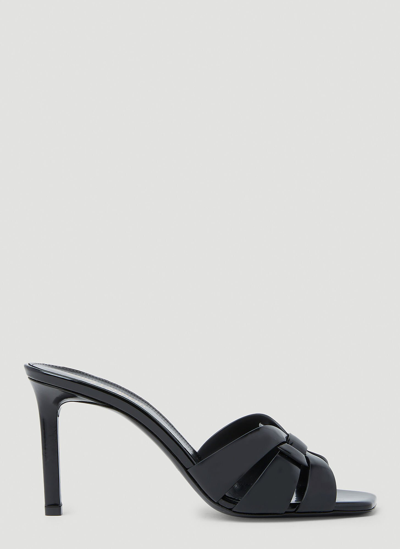 Saint Laurent Tribute High Heel Mules In Black