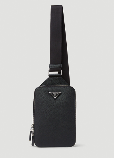 Prada Men's Saffiano Leather Multi-strap Crossbody Bag In Black, ModeSens