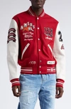 Amiri Logo-patch Varsity Jacket In Red