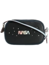 Coach Nasa Embossed Leather Shoulder Bag In Black
