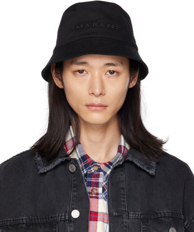 Isabel Marant Black Haley Logo Bucket Hat