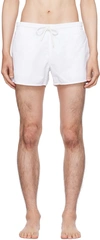 COMMAS WHITE SHORT LENGTH SWIM SHORTS