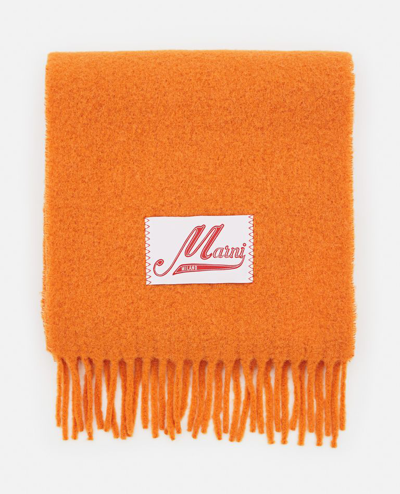 Marni Wool Scarf In Orange