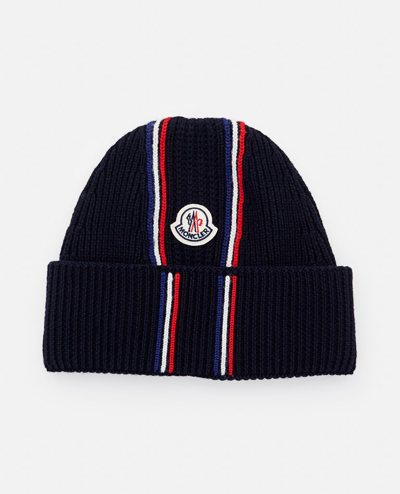Moncler Beanie Hat In Blue