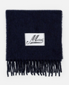 Marni Midnight Blue Alpaca Blend Scarf In Blue