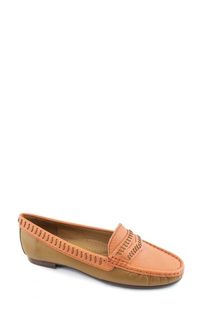 Driver Club Usa Maple Ave Penny Loafer In Salmon Napa Soft