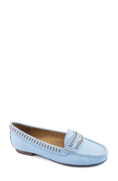 Driver Club Usa Maple Ave Penny Loafer In Baby Blue Tumbled