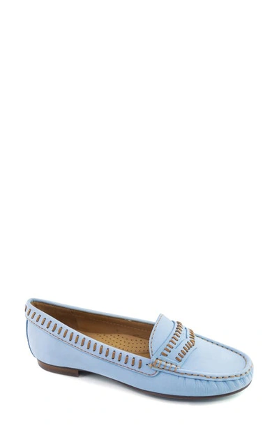 Driver Club Usa Maple Ave Penny Loafer In Baby Blue Nubuck/ Contrast