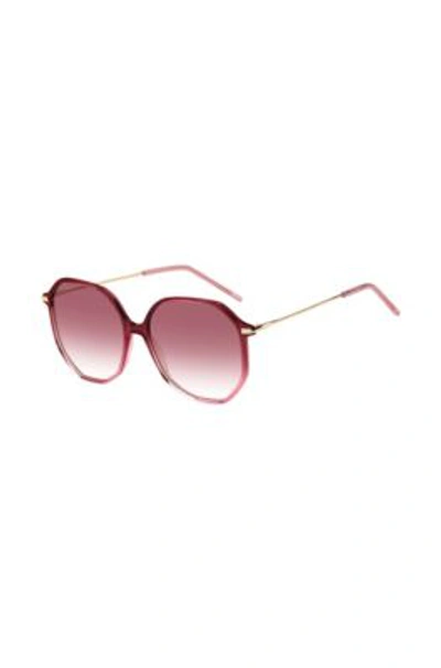 Hugo Boss Pink-acetate Sunglasses With Logo Detail Women's Eyewear