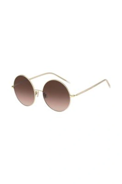 Hugo Boss Round Sunglasses In Gold-tone Titanium Women's Eyewear In Assorted-pre-pack