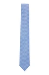 Hugo Boss Pure-silk Tie With Jacquard-woven Micro Pattern In Light Blue