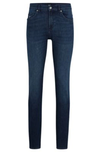 Hugo Boss Slim-fit Jeans In Dark-blue Italian Lightweight Denim In Dark Blue