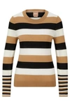 HUGO BOSS WOOL SWEATER WITH HORIZONTAL STRIPES AND CREW NECK