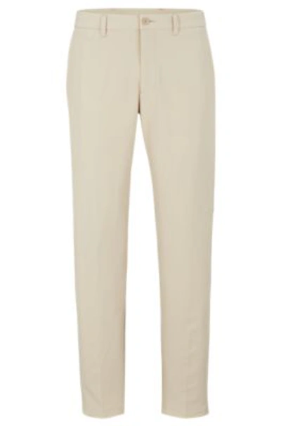 Hugo Boss Slim-fit Chinos In Easy-iron Four-way Stretch Fabric In Medium Beige