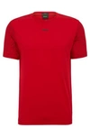 Hugo Boss Slim-fit T-shirt With Decorative Reflective Pattern In Red