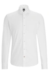 Hugo Boss Men's Casual-fit Shirt In Stretch Cotton In White
