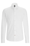 Hugo Boss Casual-fit Shirt In Stretch Cotton In White