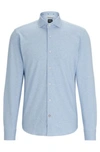 Hugo Boss Regular-fit Shirt In Stretch-cotton Twill In Light Blue