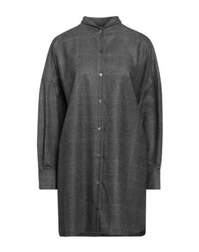 Aspesi Woman Shirt Charcoal Size Xs Virgin Wool, Acrylic, Polyamide, Cashmere In Grey