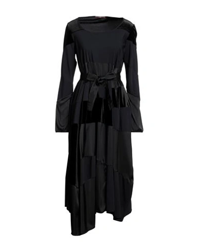 High Woman Midi Dress Black Size 12 Polyester, Elastane