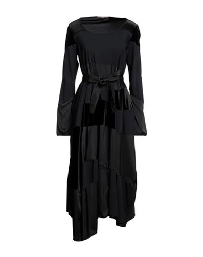 High Woman Midi Dress Black Size 8 Polyester, Elastane