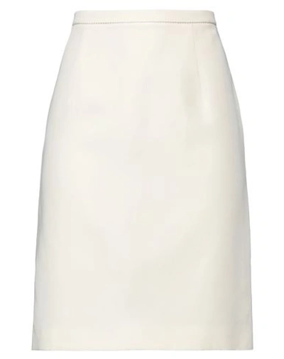 Giambattista Valli Woman Midi Skirt Ivory Size 8 Silk, Cotton In White