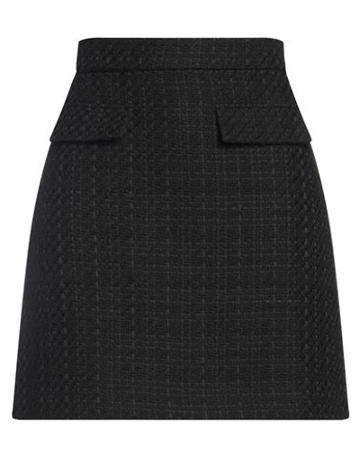 Msgm Woman Mini Skirt Black Size 10 Cotton, Polyamide