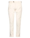 Messagerie Man Pants Ivory Size 32 Cotton, Elastane In White