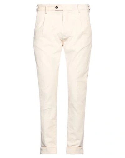 Messagerie Man Pants Ivory Size 32 Cotton, Elastane In White