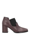 Ixos Woman Ankle Boots Burgundy Size 8 Leather, Textile Fibers In Red