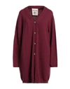Semicouture Woman Cardigan Burgundy Size L Cashmere, Polyamide In Red