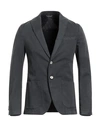 Manuel Ritz Man Suit Jacket Midnight Blue Size 46 Cotton, Elastane In Grey