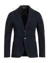 Manuel Ritz Man Suit Jacket Midnight Blue Size 36 Cotton, Elastane