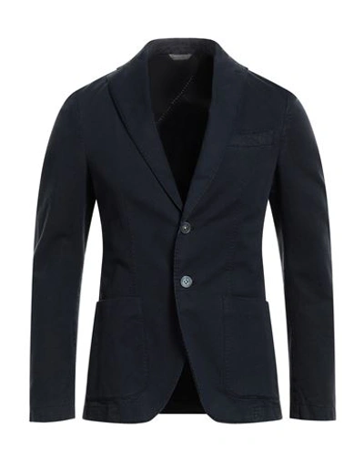 Manuel Ritz Man Suit Jacket Midnight Blue Size 36 Cotton, Elastane