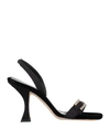 By Far Woman Toe Strap Sandals Black Size 9 Textile Fibers In Black