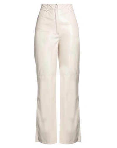 Jucca Woman Pants Cream Size 6 Polyester, Polyurethane In White