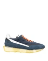 Rubber Soul Man Sneakers Midnight Blue Size 12 Soft Leather, Textile Fibers In Blue