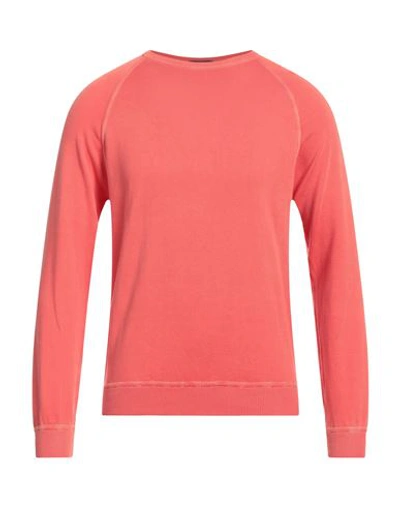 Rossopuro Man Sweater Coral Size 4 Cotton In Red
